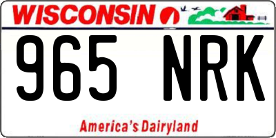 WI license plate 965NRK