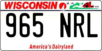 WI license plate 965NRL