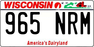 WI license plate 965NRM