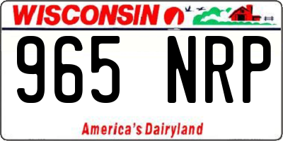 WI license plate 965NRP