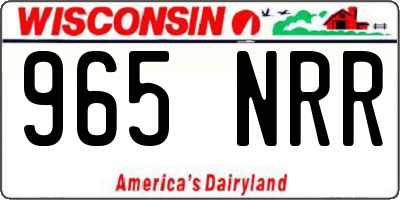 WI license plate 965NRR