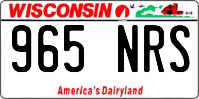 WI license plate 965NRS