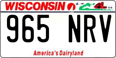 WI license plate 965NRV