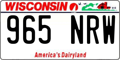 WI license plate 965NRW