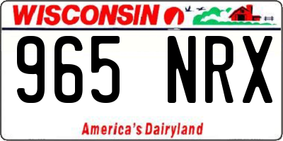 WI license plate 965NRX