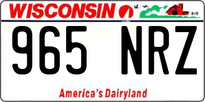 WI license plate 965NRZ