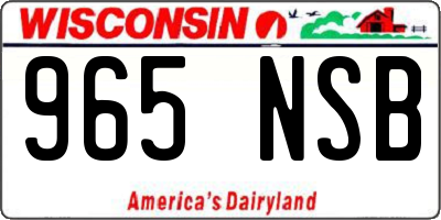 WI license plate 965NSB