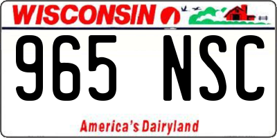 WI license plate 965NSC