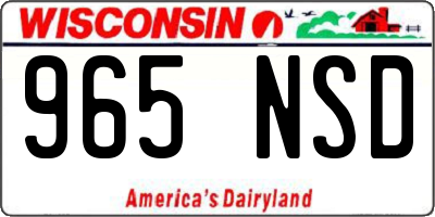 WI license plate 965NSD
