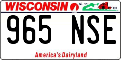 WI license plate 965NSE