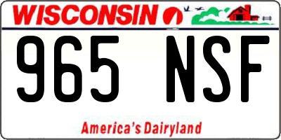 WI license plate 965NSF