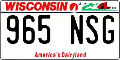 WI license plate 965NSG