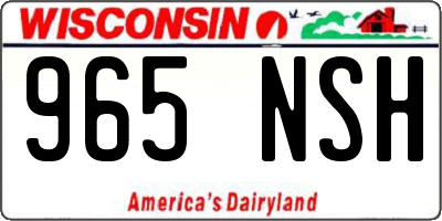 WI license plate 965NSH