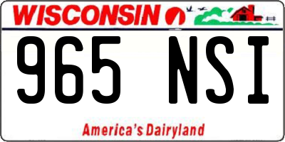 WI license plate 965NSI