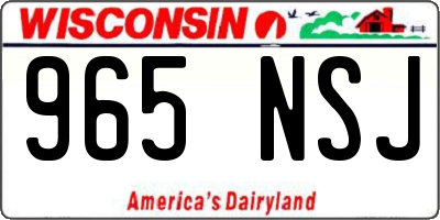 WI license plate 965NSJ