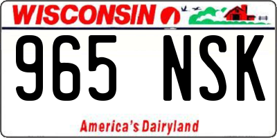 WI license plate 965NSK