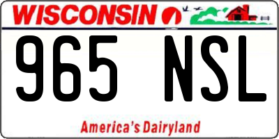 WI license plate 965NSL