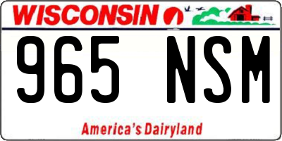 WI license plate 965NSM