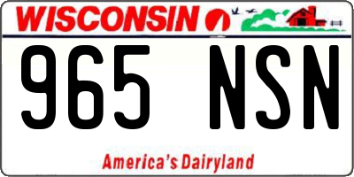 WI license plate 965NSN