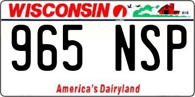 WI license plate 965NSP