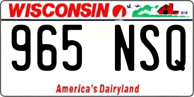 WI license plate 965NSQ