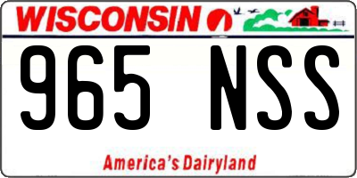 WI license plate 965NSS