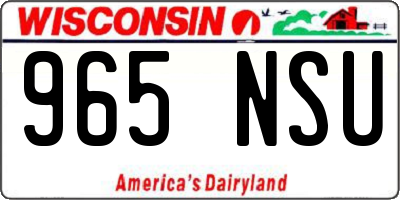 WI license plate 965NSU