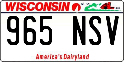 WI license plate 965NSV