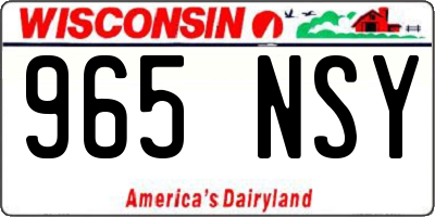 WI license plate 965NSY