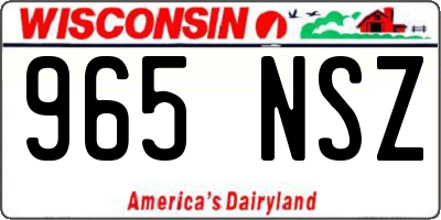 WI license plate 965NSZ