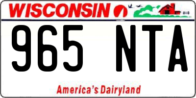 WI license plate 965NTA