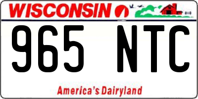 WI license plate 965NTC