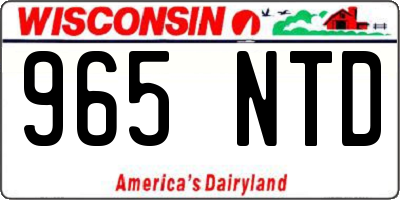 WI license plate 965NTD