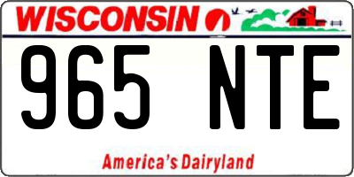 WI license plate 965NTE