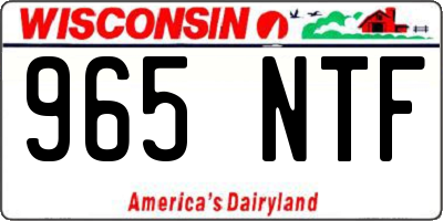 WI license plate 965NTF
