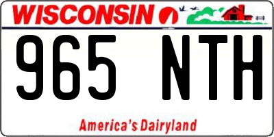 WI license plate 965NTH