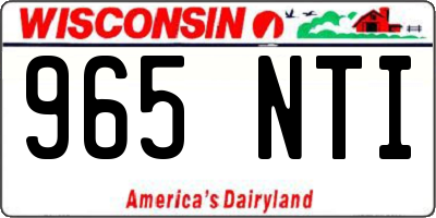 WI license plate 965NTI