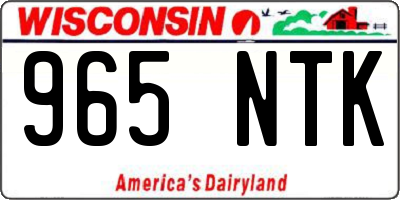 WI license plate 965NTK