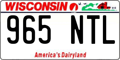 WI license plate 965NTL