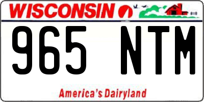 WI license plate 965NTM