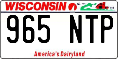 WI license plate 965NTP