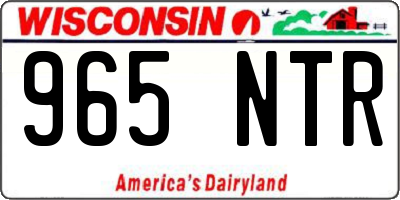 WI license plate 965NTR