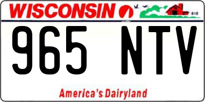 WI license plate 965NTV