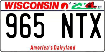 WI license plate 965NTX