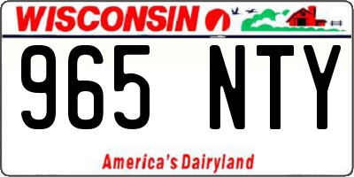 WI license plate 965NTY