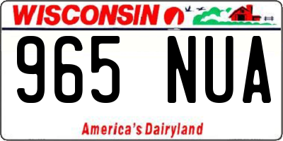WI license plate 965NUA