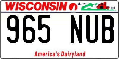 WI license plate 965NUB