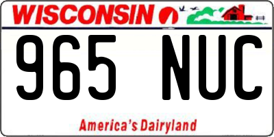 WI license plate 965NUC