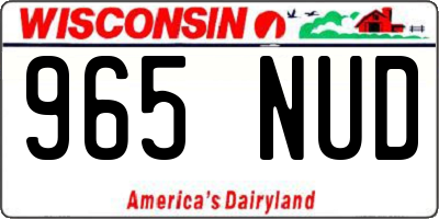 WI license plate 965NUD