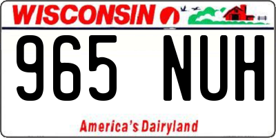 WI license plate 965NUH